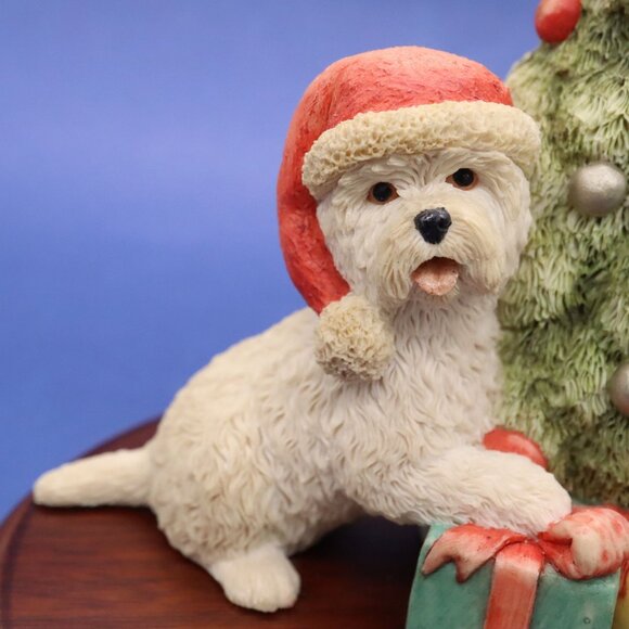 Sherratt & Simpson Westie Dogs w/ Christmas Tree Figurine West Highland Terrier - Picture 2 of 11